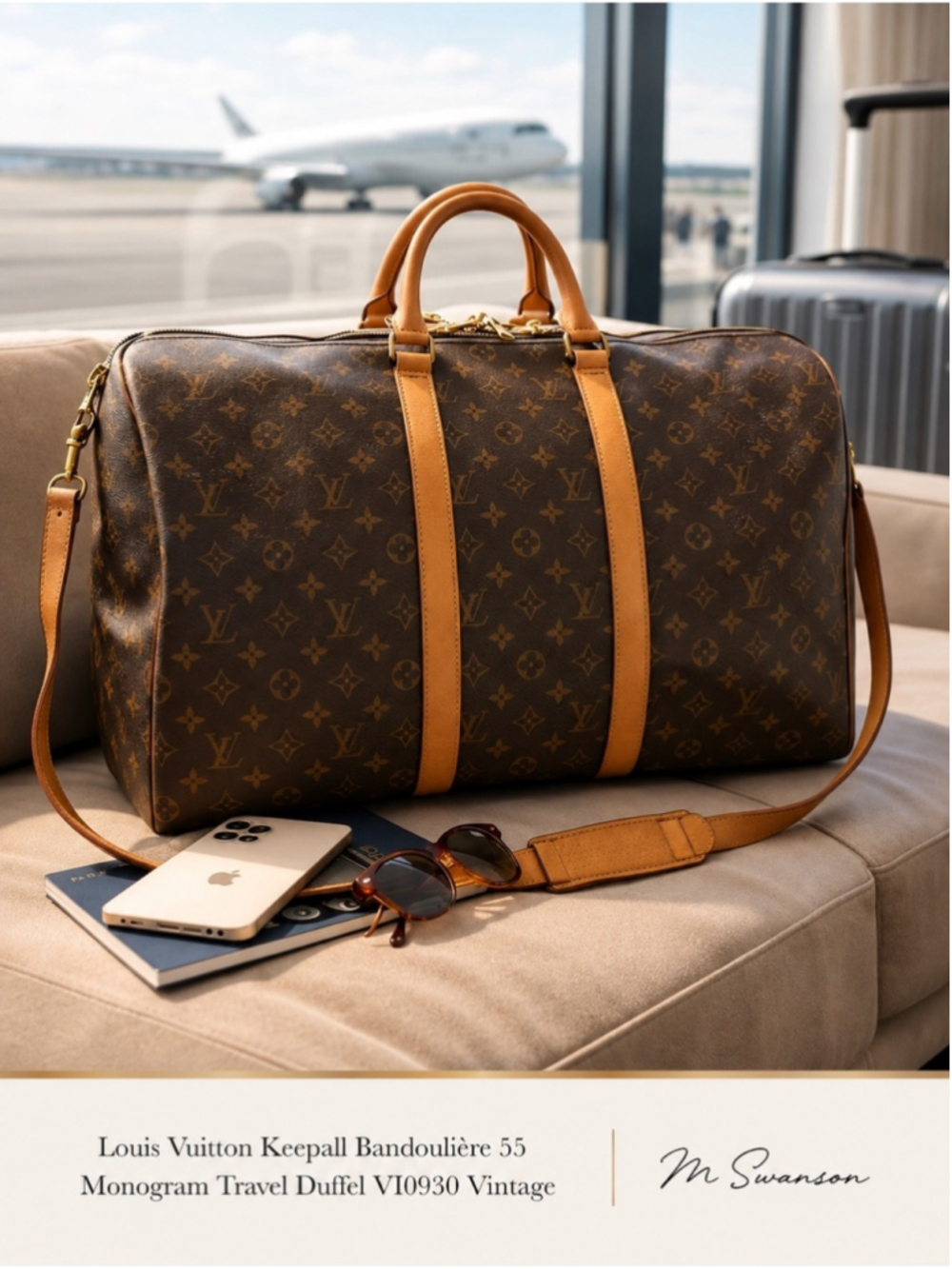 Louis Vuitton Keepall Bandoulière 55 Monogram Travel Duffel VI0930 Vintage